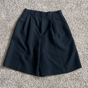 Worthington Black Pleated Bermuda Shorts size 12